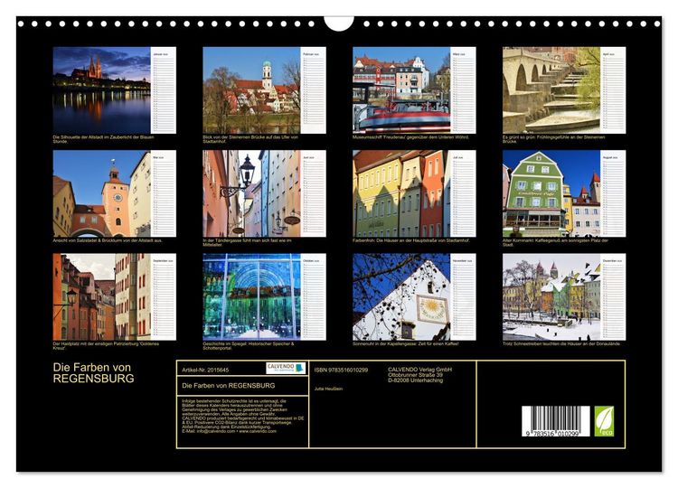 Produktbild: Die Farben von REGENSBURG (Wandkalender 2026 DIN A3 quer), CALVENDO Monatskalender