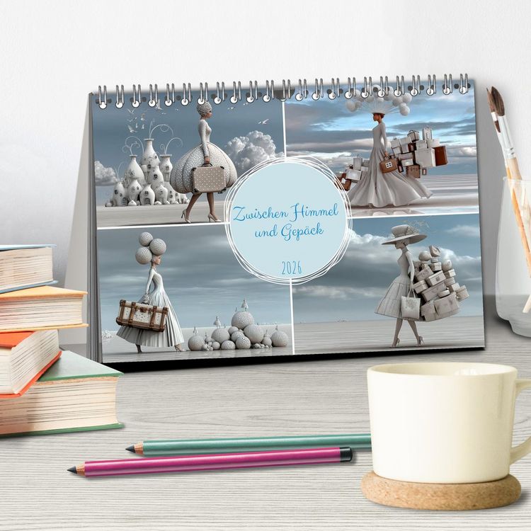 Produktbild: Zwischen Himmel und Gep&auml;ck (Tischkalender 2026 DIN A5 quer), CALVENDO Monatskalender