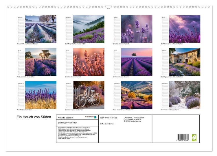 Produktbild: Ein Hauch von S&uuml;den (Wandkalender 2027 DIN A2 quer), CALVENDO Monatskalender