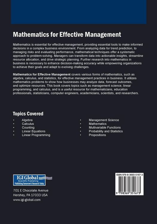 Produktbild: Mathematics for Effective Management