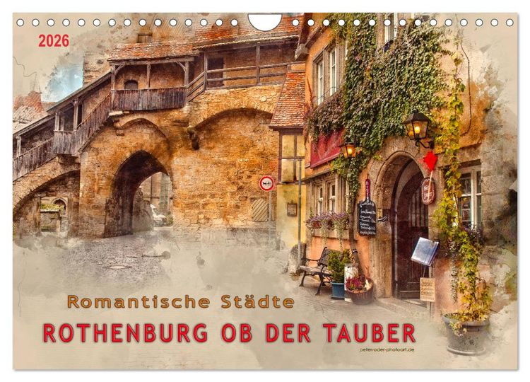 Produktbild: Romantische St&auml;dte - Rothenburg ob der Tauber (Wandkalender 2026 DIN A4 quer), CALVENDO Monatskalender