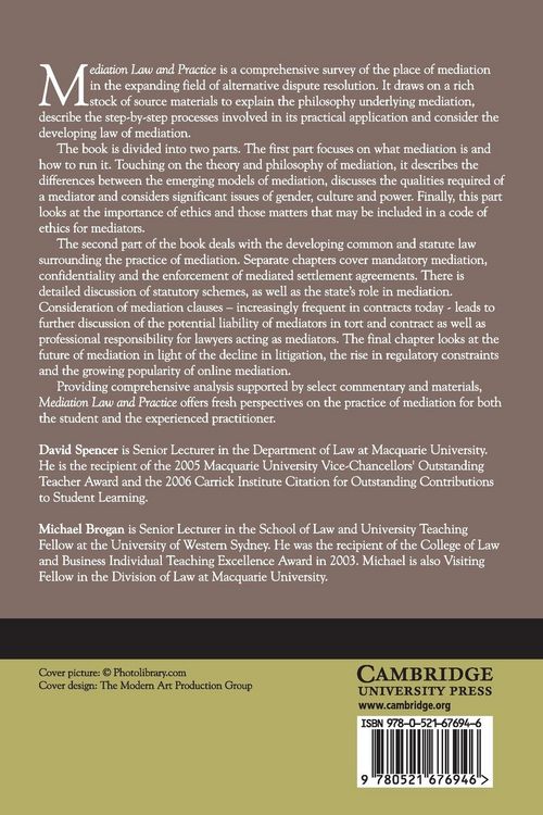 Produktbild: Mediation Law and Practice
