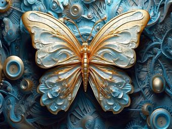 Produktbild: CALVENDO Puzzle Mechanisches Design eines Schmetterlings - Steampunk | 2000 Teile Lege-Gr&ouml;&szlig;e 90x67cm Foto-Puzzle f&uuml;r gl&uuml;ckliche Stunden