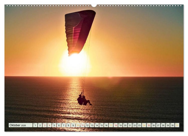 Produktbild: Paragliding - Mut zum Abenteuer (hochwertiger Premium Wandkalender 2026 DIN A2 quer), Kunstdruck in Hochglanz
