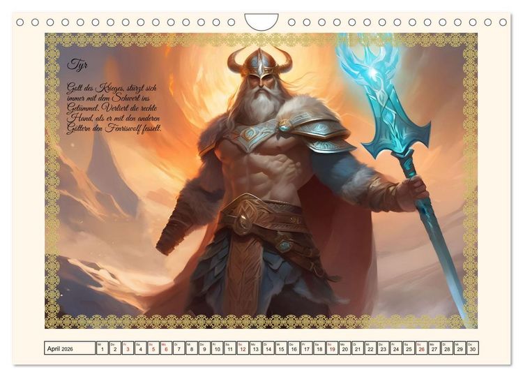 Produktbild: Nordische Mythen (Wandkalender 2026 DIN A4 quer), CALVENDO Monatskalender