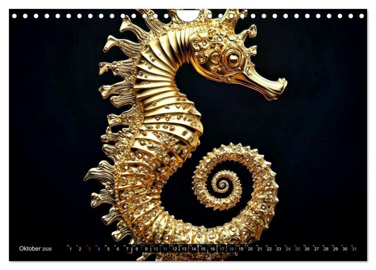 Produktbild: Seepferdchen - Modern Art (Wandkalender 2026 DIN A4 quer), CALVENDO Monatskalender