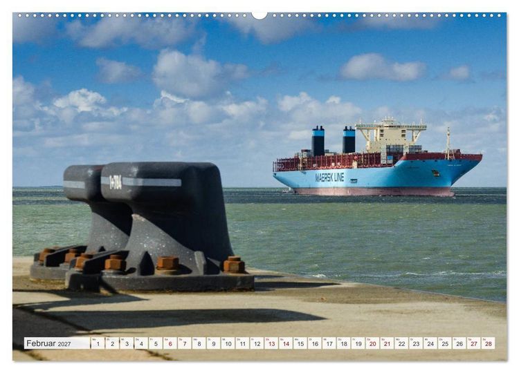 Produktbild: JadeWeserPort Wilhelmshaven &ndash; Maritime Perspektiven am Containerhafen (hochwertiger Premium Wandkalender 2027 DIN A2 quer), Kunstdruck in Hochglanz