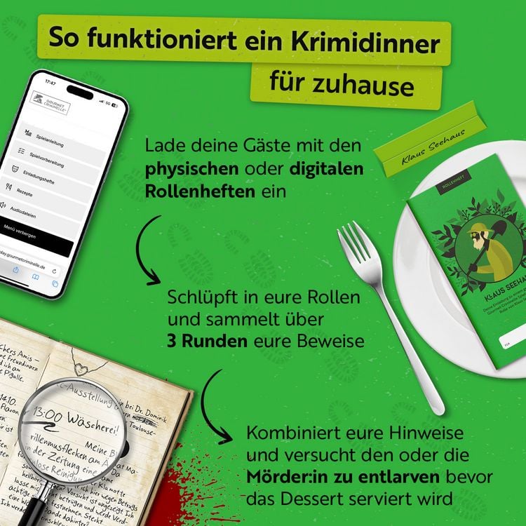 Produktbild: Gourmet Criminelle - Mord durch Gartenzwerg - Krimidinner