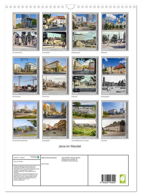 Produktbild: Jena im Wandel (Wandkalender 2026 DIN A3 hoch), CALVENDO Monatskalender
