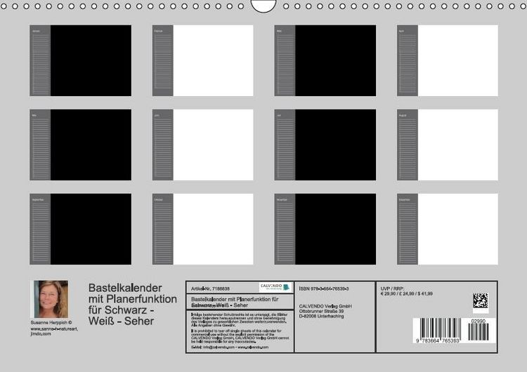 Produktbild: Bastelkalender mit Planerfunktion / F&uuml;r Schwarz - Wei&szlig; - Seher (Wandkalender immerw&auml;hrend DIN A3 quer)