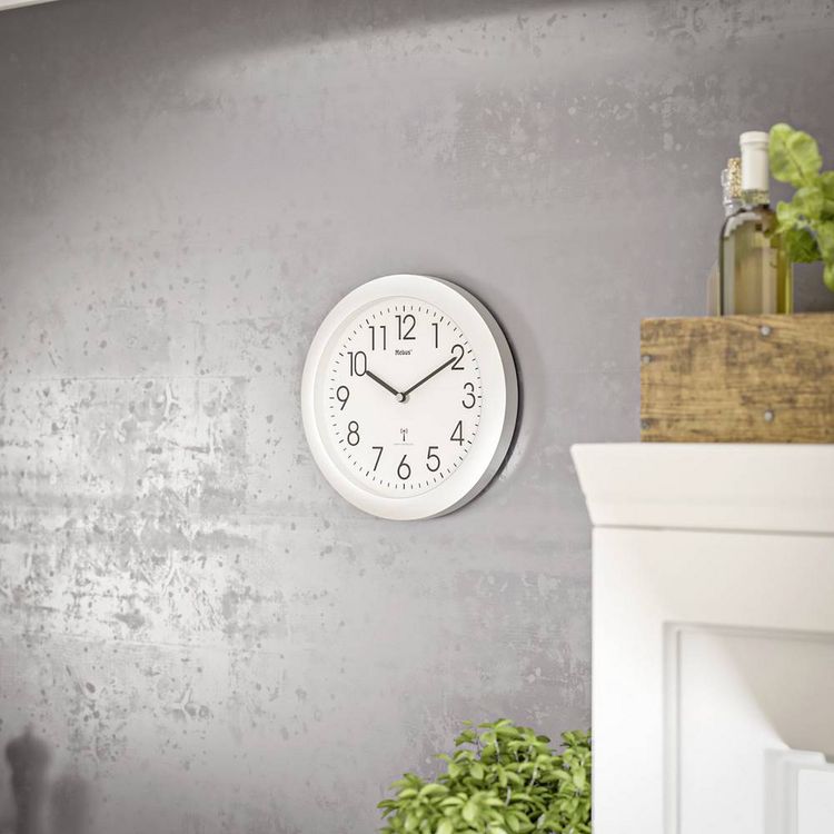 Produktbild: Mebus 52451 Funk Wanduhr 25cm x 40mm Silber