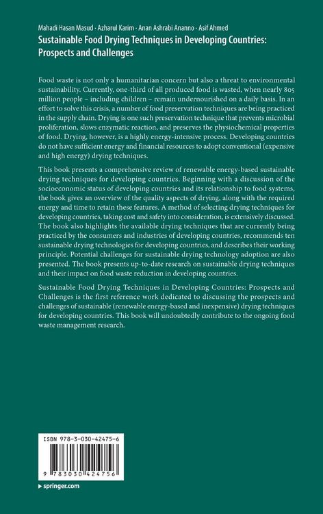 Produktbild: Sustainable Food Drying Techniques in Developing Countries: Prospects and Challenges