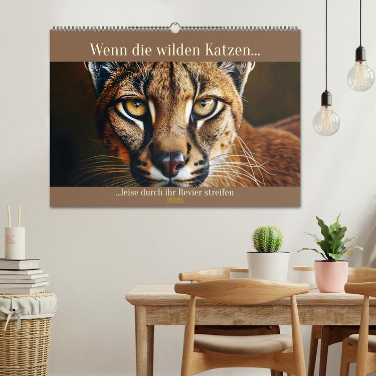 Produktbild: Wenn die wilden Katzen leise durch ihr Revier streifen (Wandkalender 2026 DIN A2 quer), CALVENDO Monatskalender