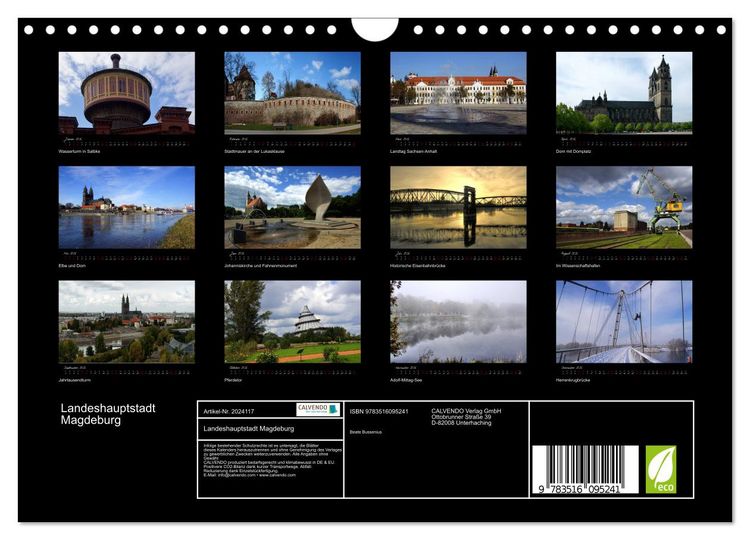 Produktbild: Landeshauptstadt Magdeburg (Wandkalender 2026 DIN A4 quer), CALVENDO Monatskalender