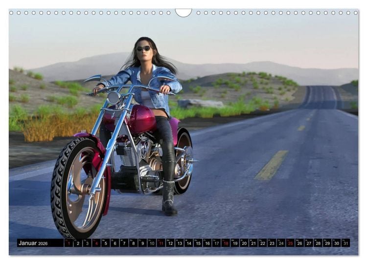 Produktbild: Frauen und Traumbikes (Wandkalender 2026 DIN A3 quer), CALVENDO Monatskalender