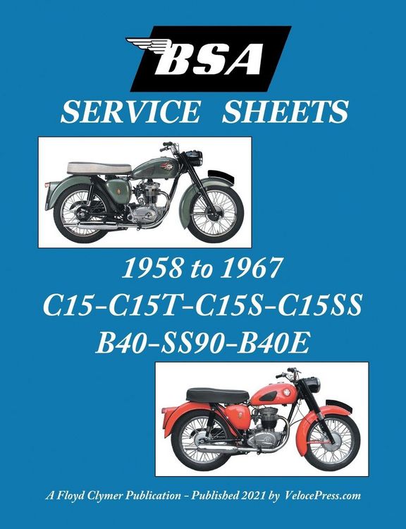 Produktbild: BSA C15-C15t-C15s-C15ss-B40-Ss90-B40e 'Service Sheets' 1958-1967