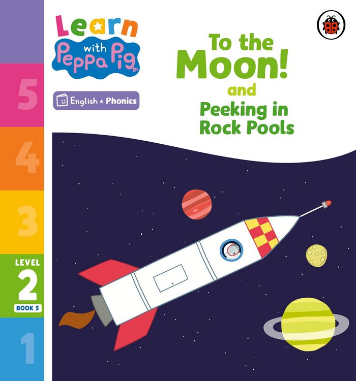 Produktbild: Learn with Peppa Phonics Level 2 Book 5 - To the Moon! and Peeking in Rock Pools (Phonics Reader)