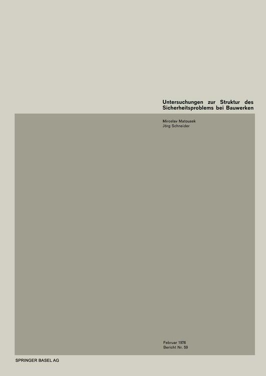 Produktbild: Untersuchungen zur Struktur des Sicherheitsproblems von Bauwerken