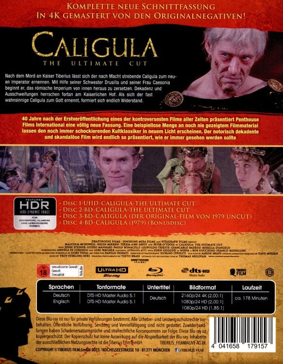 Produktbild: Caligula - The Ultimate Cut - Multibox im Schuber (4K Ultra HD) (+ 2 Blu-ray) (+ Bonus-Blu-ray)