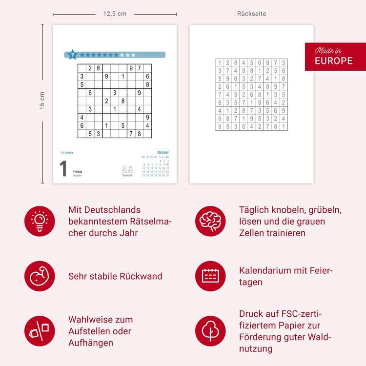 Produktbild: Stefan Heine Sudoku schwierig bis extrem Tagesabrei&szlig;kalender 2027