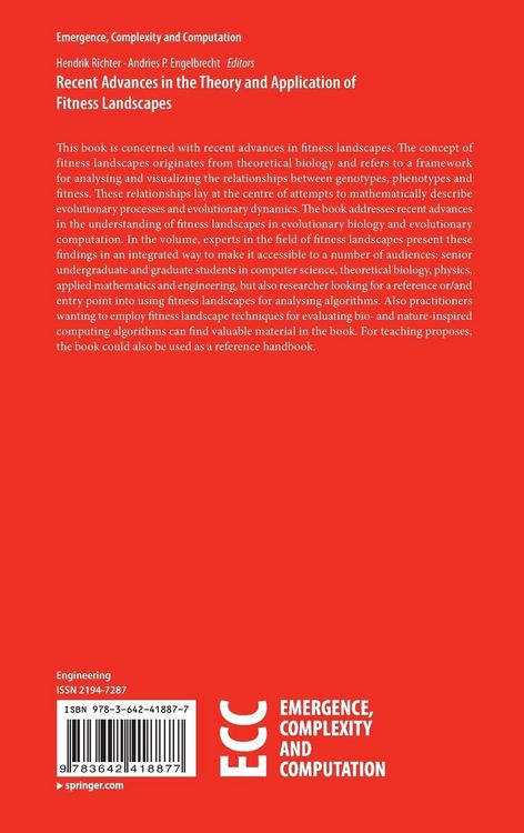 Produktbild: Recent Advances in the Theory and Application of Fitness Landscapes