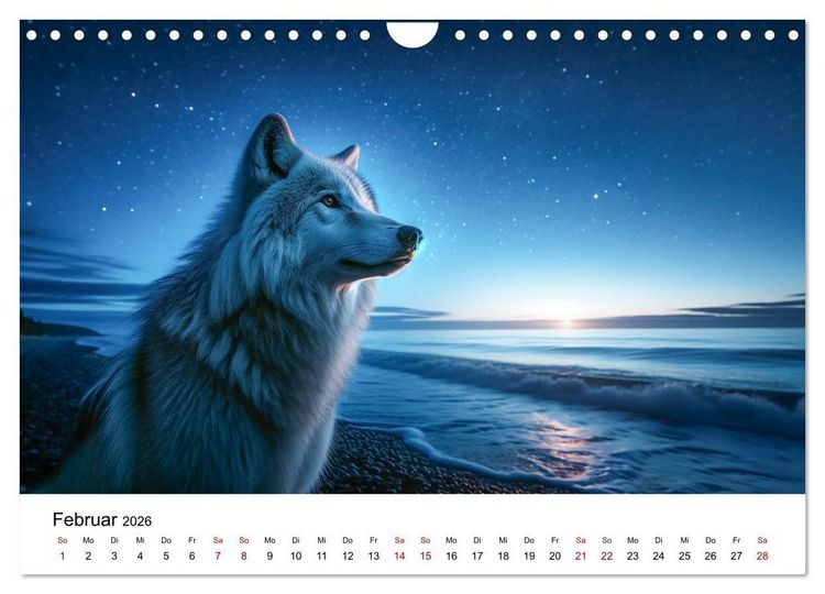 Produktbild: Kanadische K&uuml;stenw&ouml;lfe (Wandkalender 2026 DIN A4 quer), CALVENDO Monatskalender