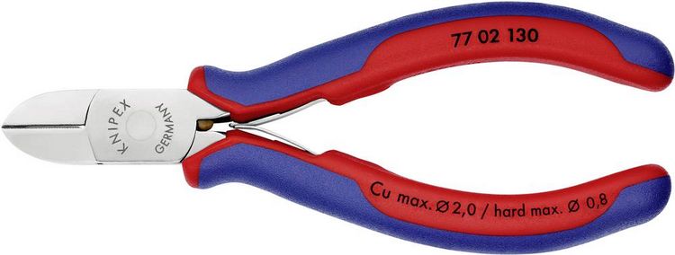 Produktbild: Knipex 77 02 130 Elektronik- u. Feinmechanik Seitenschneider mit Facette 130mm