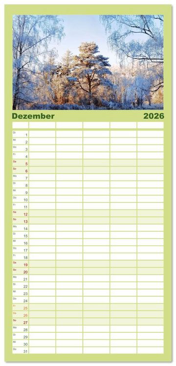 Produktbild: Familienplaner 2026 - Dreieich Natur Pur mit 5 Spalten (Wandkalender, 21 x 45 cm) CALVENDO