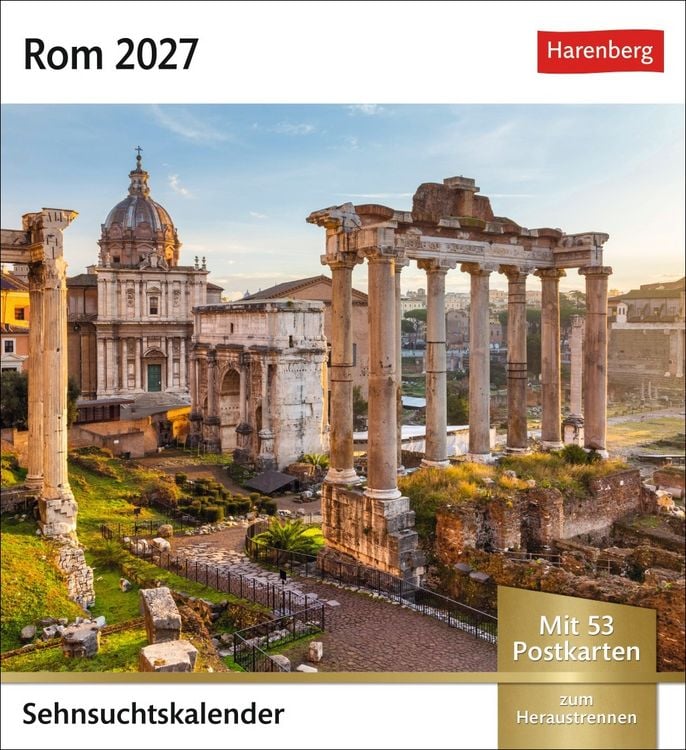 Produktbild: Rom Sehnsuchtskalender 2027 - Wochenkalender mit 53 Postkarten