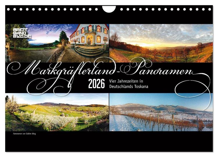 Produktbild: Markgr&auml;flerland-Panoramen - Vier Jahreszeiten in der Toskana Deutschlands (Wandkalender 2026 DIN A4 quer), CALVENDO Monatskalender