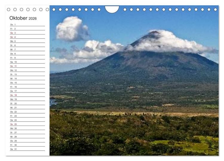 Produktbild: Nicaragua - Vulkane und Kolonialarchitektur (Wandkalender 2026 DIN A4 quer), CALVENDO Monatskalender