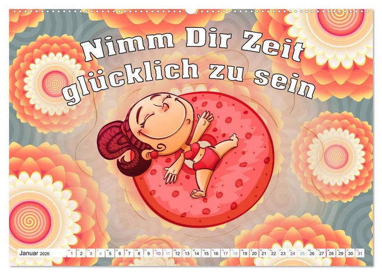 Produktbild: Spruchkalender - frech und bunt (Wandkalender 2026 DIN A2 quer), CALVENDO Monatskalender