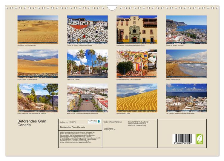 Produktbild: Bet&ouml;rendes Gran Canaria (Wandkalender 2026 DIN A3 quer), CALVENDO Monatskalender