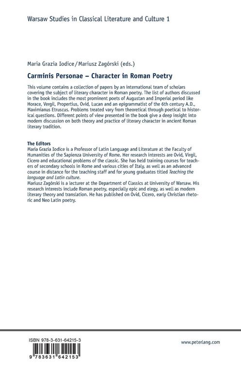 Produktbild: Carminis Personae &ndash; Character in Roman Poetry