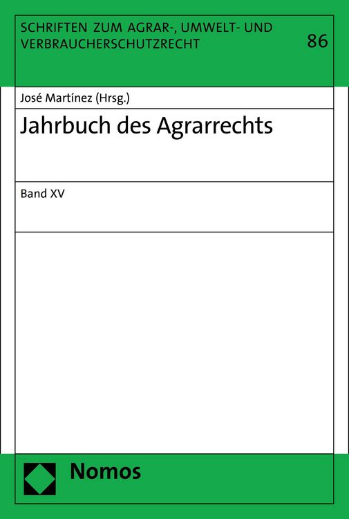 Produktbild: Jahrbuch des Agrarrechts