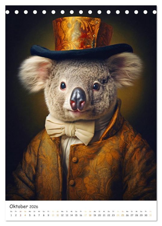 Produktbild: Tierische Kunst - Eine Sammlung von Renaissance-Gem&auml;lden mit tierischen Motiven (Tischkalender 2026 DIN A5 hoch), CALVENDO Monatskalender