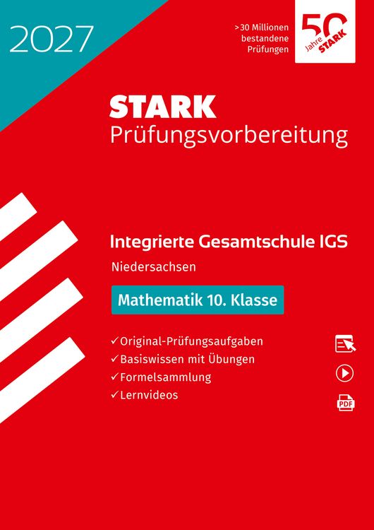 Produktbild: STARK Mathematik 10. Klasse - Integrierte Gesamtschule (IGS) 2027 Niedersachsen - Pr&uuml;fungsvorbereitung