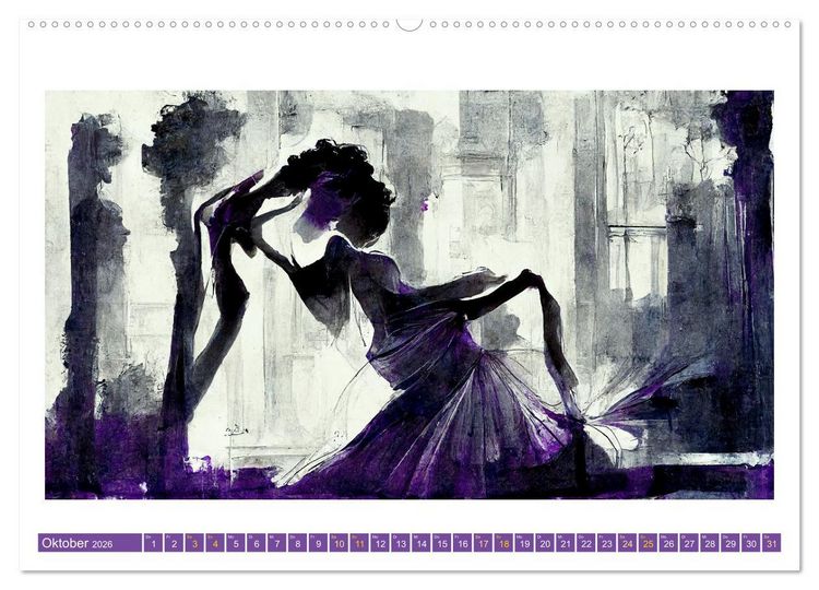 Produktbild: Romatic Ballerina (hochwertiger Premium Wandkalender 2026 DIN A2 quer), Kunstdruck in Hochglanz
