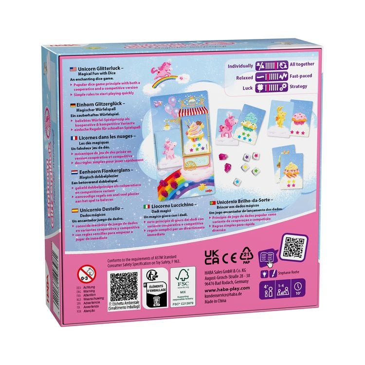 Produktbild: HABA 2013170001 - Einhorn Glitzergl&uuml;ck, Magischer W&uuml;rfelspa&szlig;