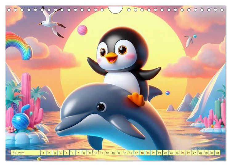 Produktbild: Kindertr&auml;ume - Lachen mit tierischen Kameraden (Wandkalender 2026 DIN A4 quer), CALVENDO Monatskalender