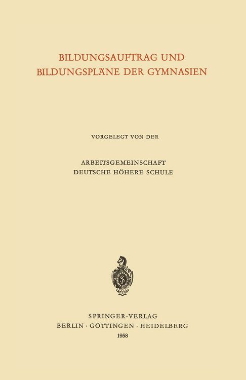 Produktbild: Bildungsauftrag und Bildungspl&auml;ne der Gymnasien