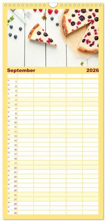 Produktbild: Familienplaner 2026 - Blechkuchen mit 5 Spalten (Wandkalender, 21 x 45 cm) CALVENDO