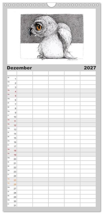 Produktbild: Familienplaner 2027 - TIERONISCH mit 5 Spalten (Wandkalender, 21 x 45 cm) CALVENDO