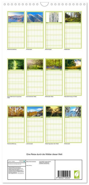 Produktbild: Familienplaner 2026 - Eine Reise durch die W&auml;lder dieser Welt mit 5 Spalten (Wandkalender, 21 x 45 cm) CALVENDO