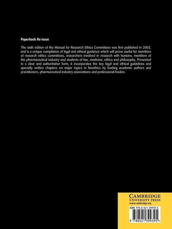 Produktbild: Manual for Research Ethics Committees