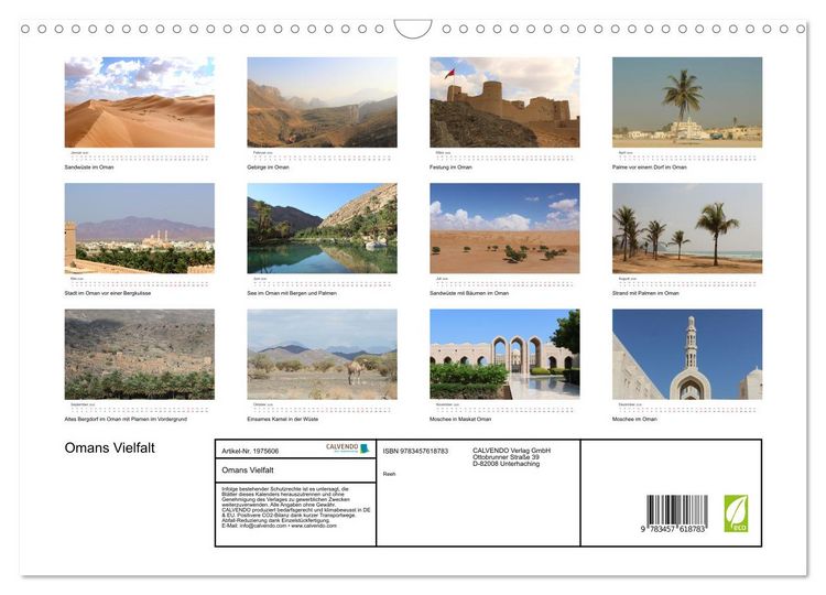 Produktbild: Omans Vielfalt (Wandkalender 2026 DIN A3 quer), CALVENDO Monatskalender