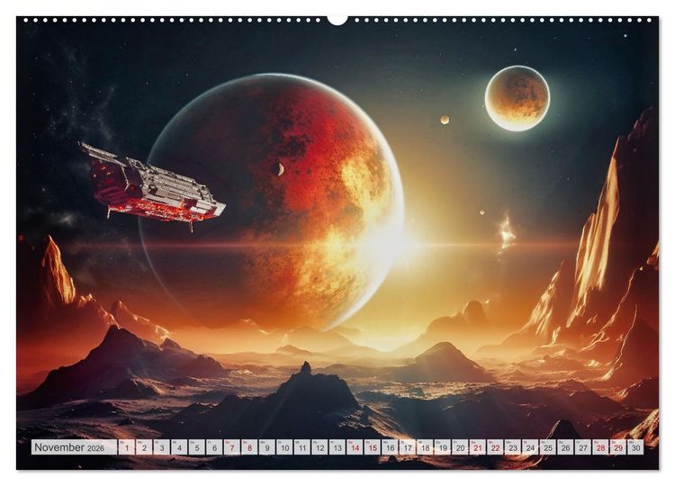 Produktbild: Extraterrestrisch - Auf fremden Planeten (hochwertiger Premium Wandkalender 2026 DIN A2 quer), Kunstdruck in Hochglanz