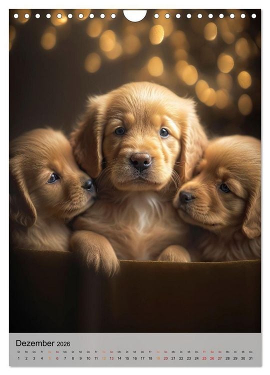 Produktbild: Golden Retriever - ein Hund f&uuml;r die Familie (Wandkalender 2026 DIN A4 hoch), CALVENDO Monatskalender