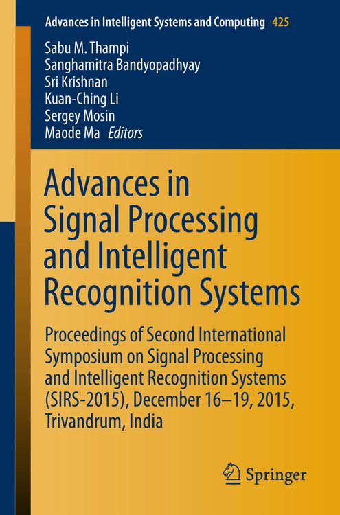 Produktbild: Advances in Signal Processing and Intelligent Recognition Systems