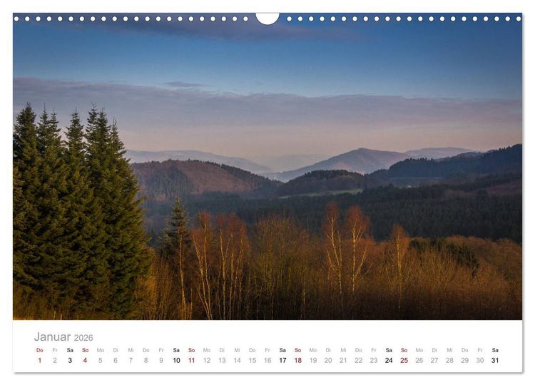 Produktbild: Sauerl&auml;nder Berge (Wandkalender 2026 DIN A3 quer), CALVENDO Monatskalender